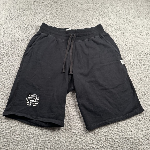 Reigning Champ Sweat Shorts Mens Small Black 9" Cotton Drawstring Logo - Picture 1 of 11